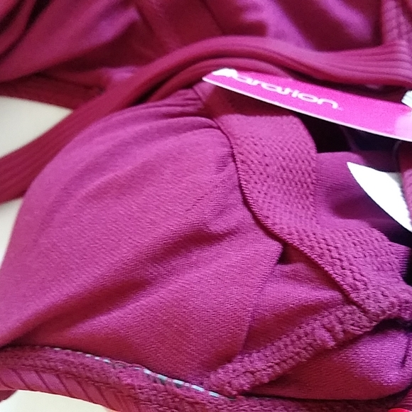 Xhilaration Scoop Back One Piece Swimsuit Burgundy Sz M Junior - Picture 6 of 11